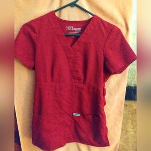 Greys anatomy XS scrub top red